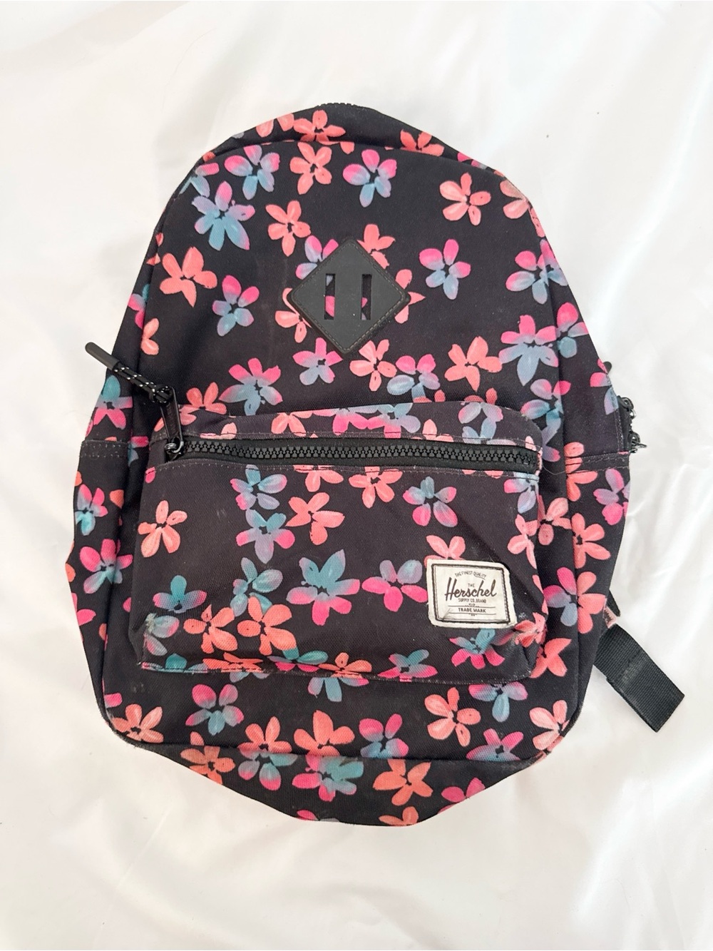Herschel Supply Company Floral Mini Backpack - Black with Pink & Blue Flowers